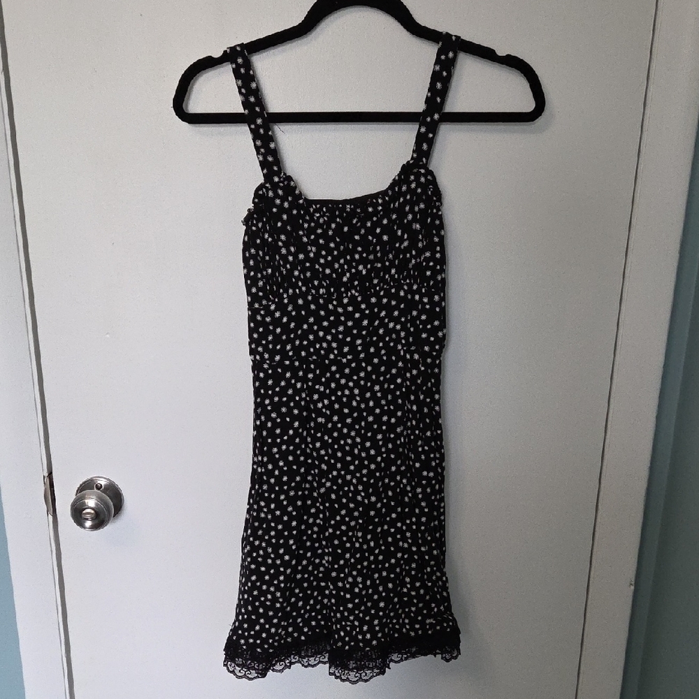 Black and White Daisy Mini Dress